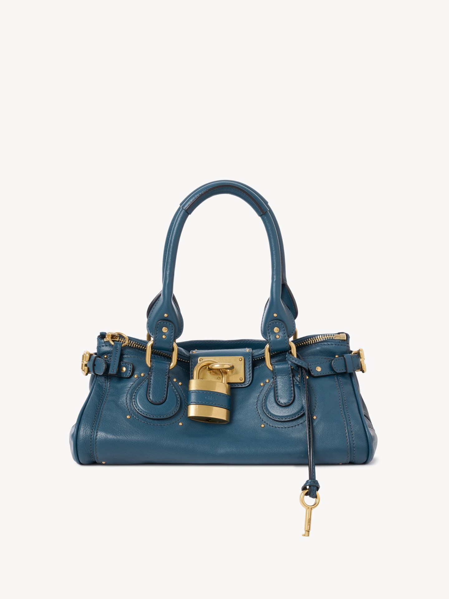 Paddington bag in grained leather Blue - Chloé