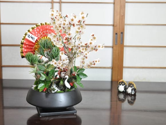 盆栽鉢 九谷焼 松竹梅 4号 幅12.5cm×高さ7.8cm 陶器鉢