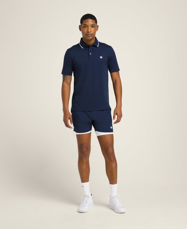 Classic Navy Jacquard All Seasons Polo | Wilson Sporting Goods