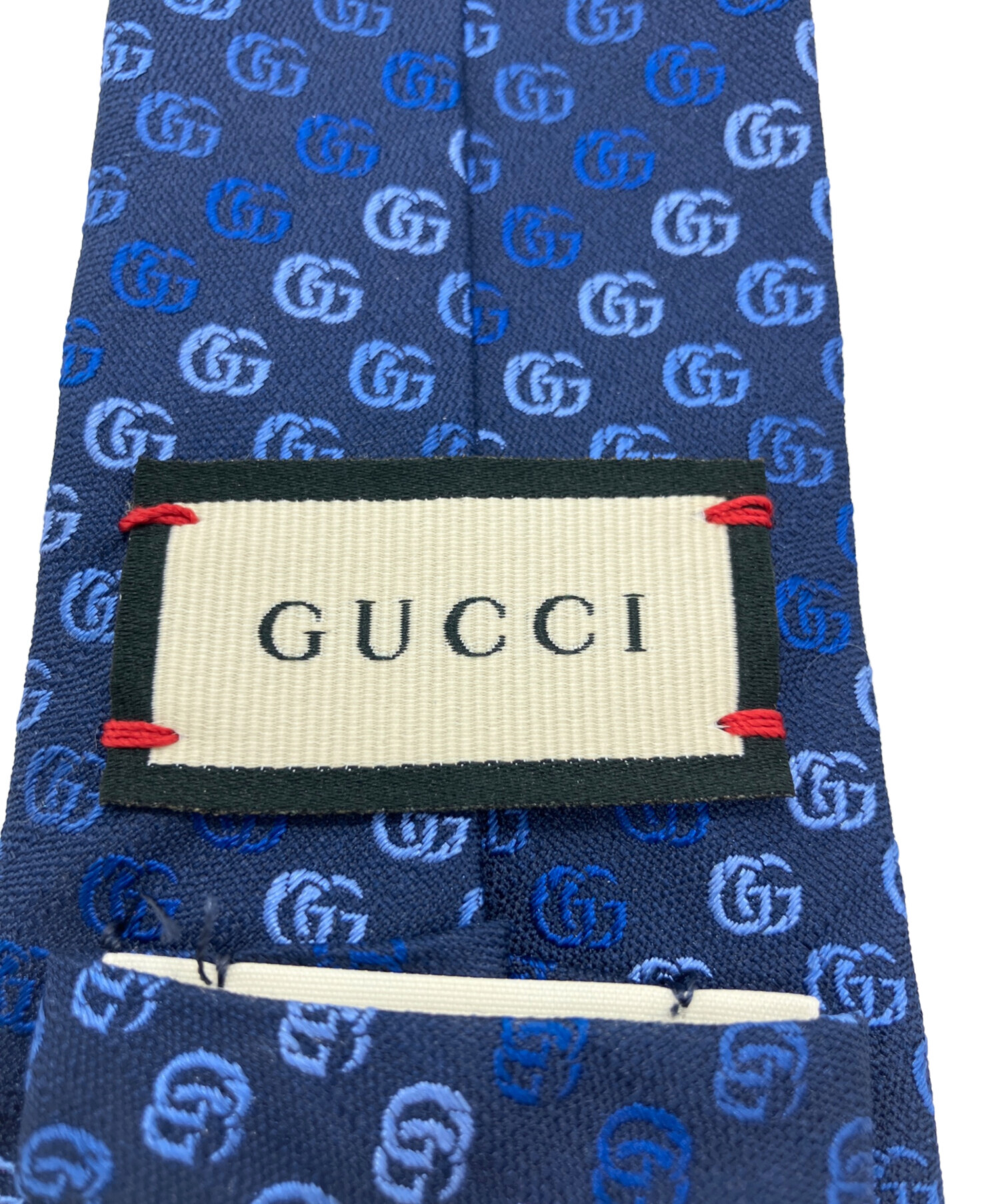 中古・古着通販】GUCCI (グッチ) GGパターン シルクネクタイ ネイビー