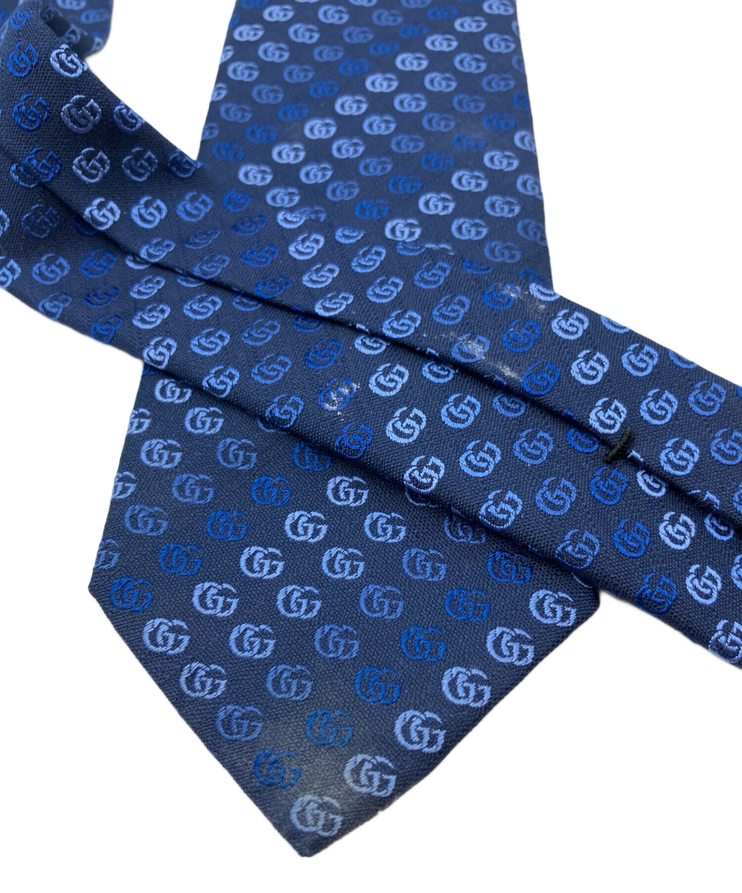 中古・古着通販】GUCCI (グッチ) GGパターン シルクネクタイ ネイビー