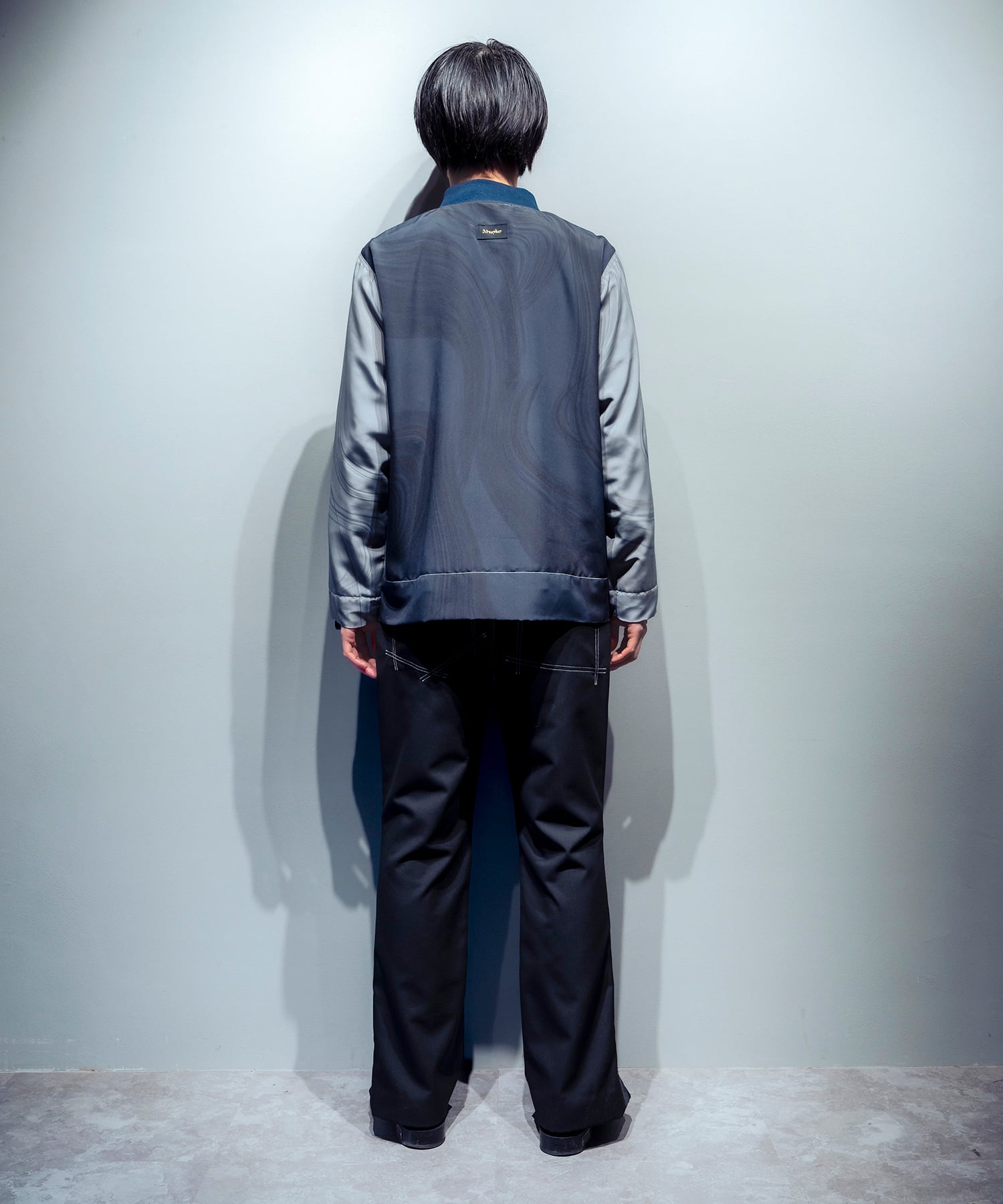 N'enuphar 家紋柄刺繍×播州織写真風ジャガード リバーシブルスカジャン