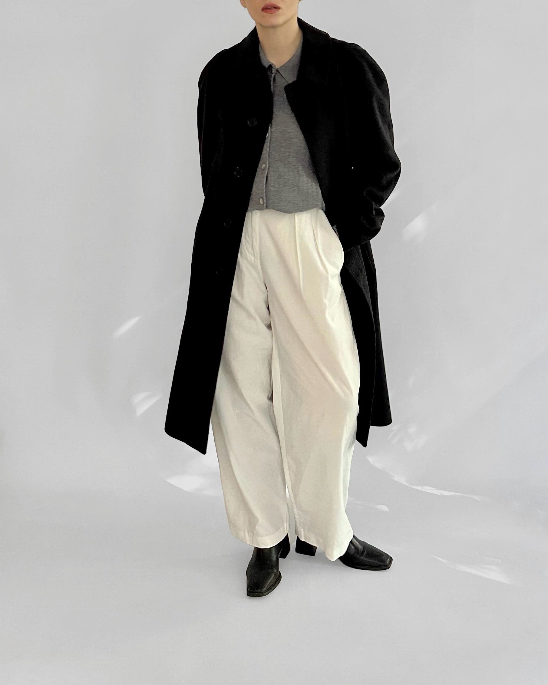 90s Gianfranco Ferré Charcoal Wool and Cashmere Coat – Alba