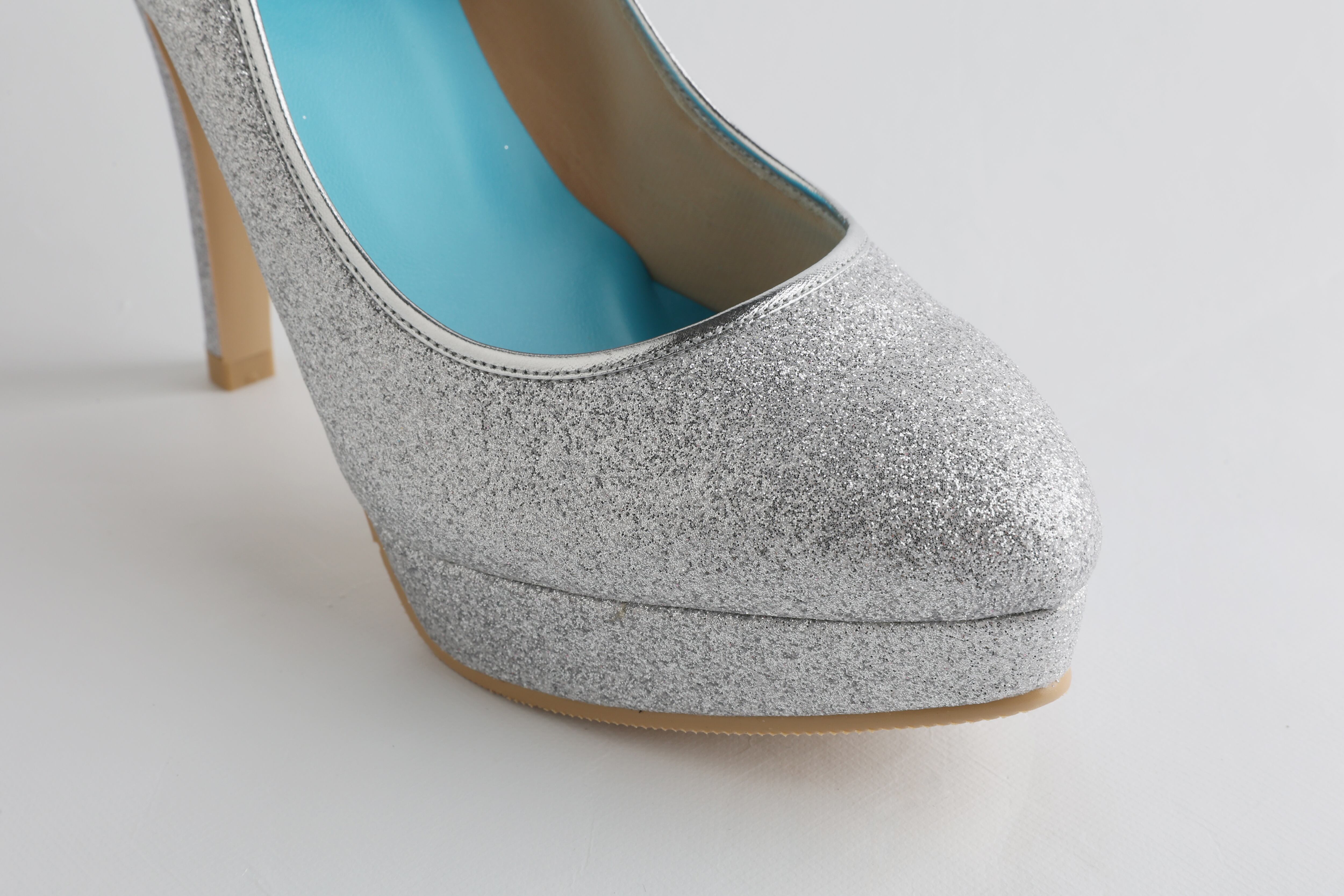 ヒール12cm シルバーグリッターパンプス | DESTINA
