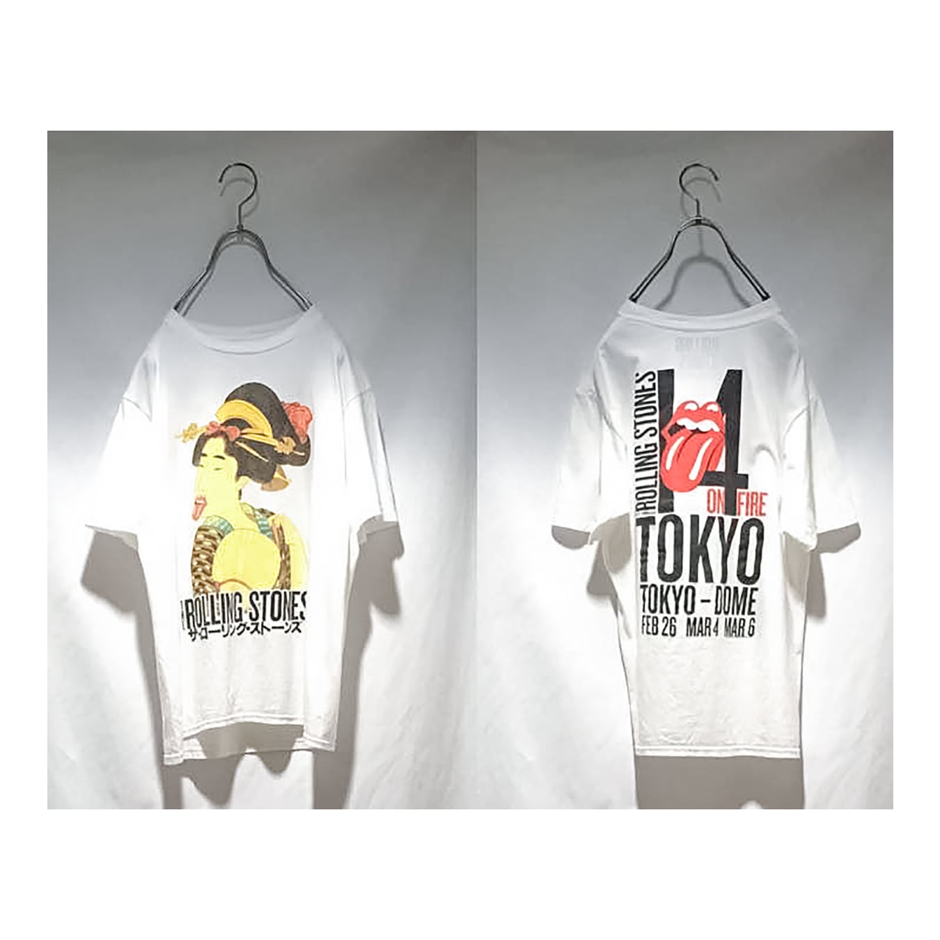 2014 ROLLING STONES TOKYO GEISHA WHITE T SHIRTS - used ［ 白 / S