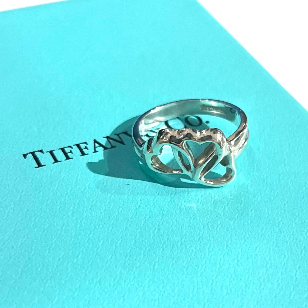 TIFFANY&CO.】1893 トリプルオープンハート リング 12号／シルバー925