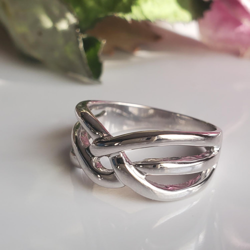 編み込み デザイン シルバーリング RS-137、SV925 指輪・リング Ring