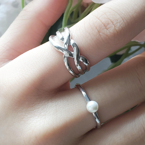 編み込み デザイン シルバーリング RS-137、SV925 指輪・リング Ring