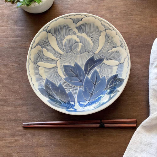 古伊万里染付牡丹6寸皿3枚 中皿 antique art nozomi 通販 18205960