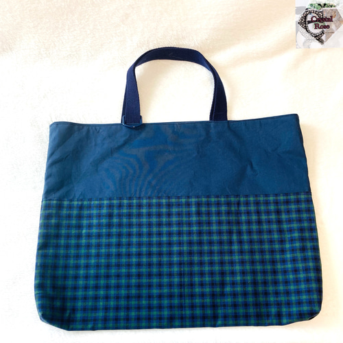 鍵もつけれる‼️レッスンバッグファミリア風チェック レッスンバッグ