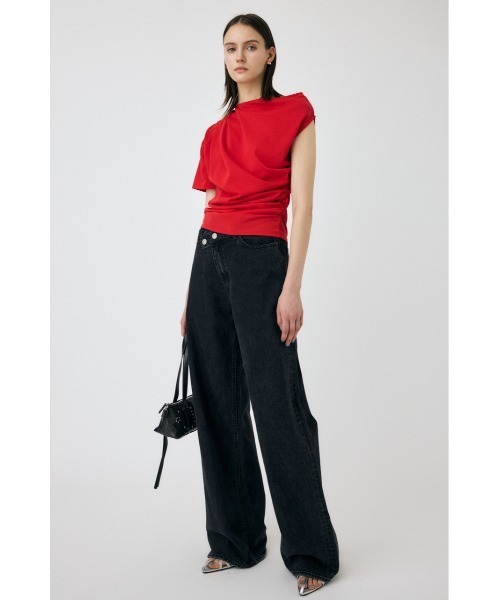 CROSS WAIST WIDE STRAIGHT/クロスウエストワイドストレートデニム