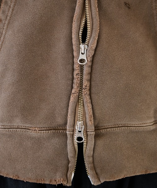 セール】【JieDa】DAMAGE PATCH ZIP HOODIE（パーカー）｜Jieda