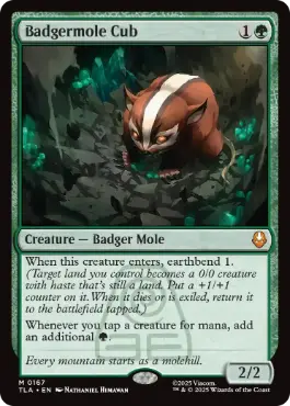 Foil】(167)《アナグマモグラの仔/Badgermole Cub》[TLA] 緑R | 日本