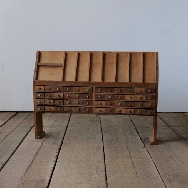 T【送料込み】活版印刷所から出た木の棚【古道具】【活版印刷】 T1