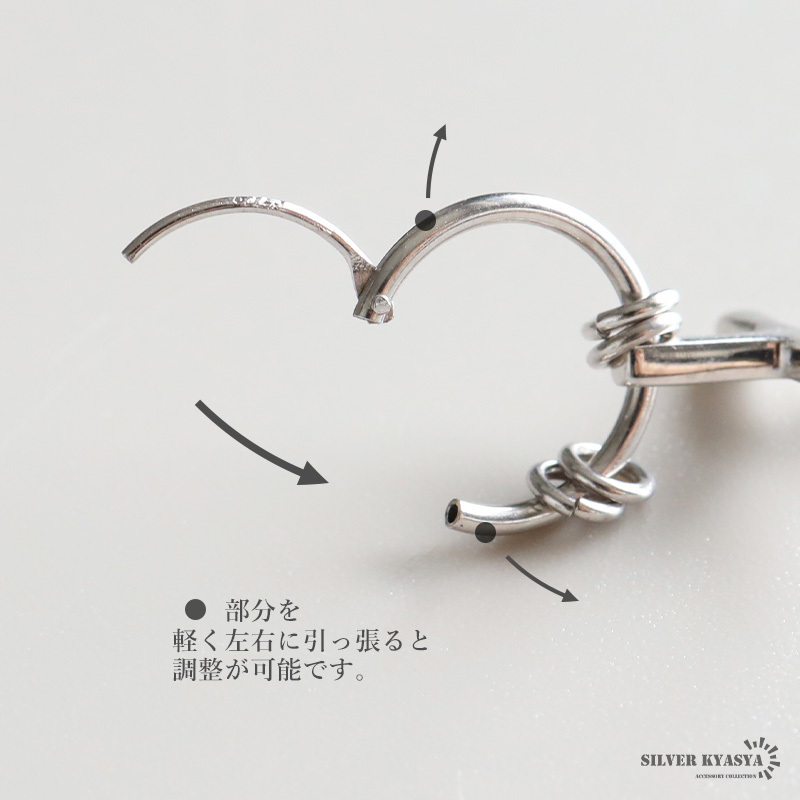 クロスフープピアス シルバー925 リングピアス メンズ 揺れる クロス