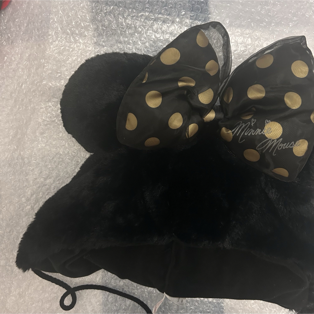 Disney - ディズニー ミニーちゃん 黒水玉リボン ファンキャップ 帽子