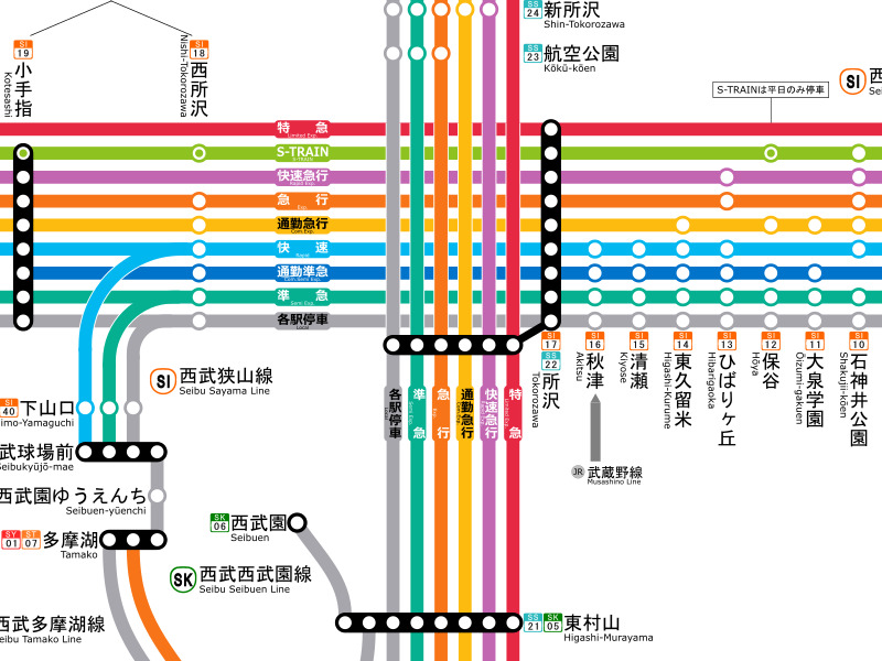 西武鉄道 路線図 | 路線図 | かみマップ｜かんなぎNEOのイラスト展示場