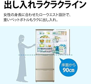 Amazon.co.jp: シャープ SHARP 冷蔵庫(幅60.0cm・スリムタイプ) 350L