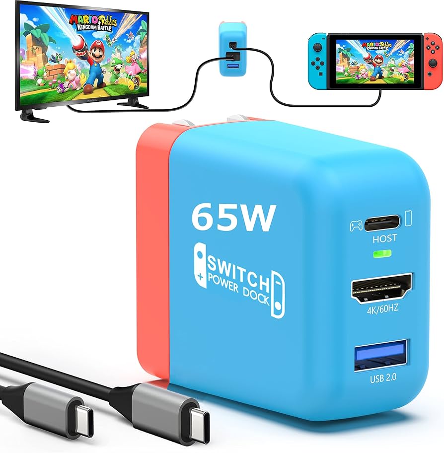 Amazon.co.jp: Switch 65W多機能ACアダプター【充電器+ドック機能 3in1