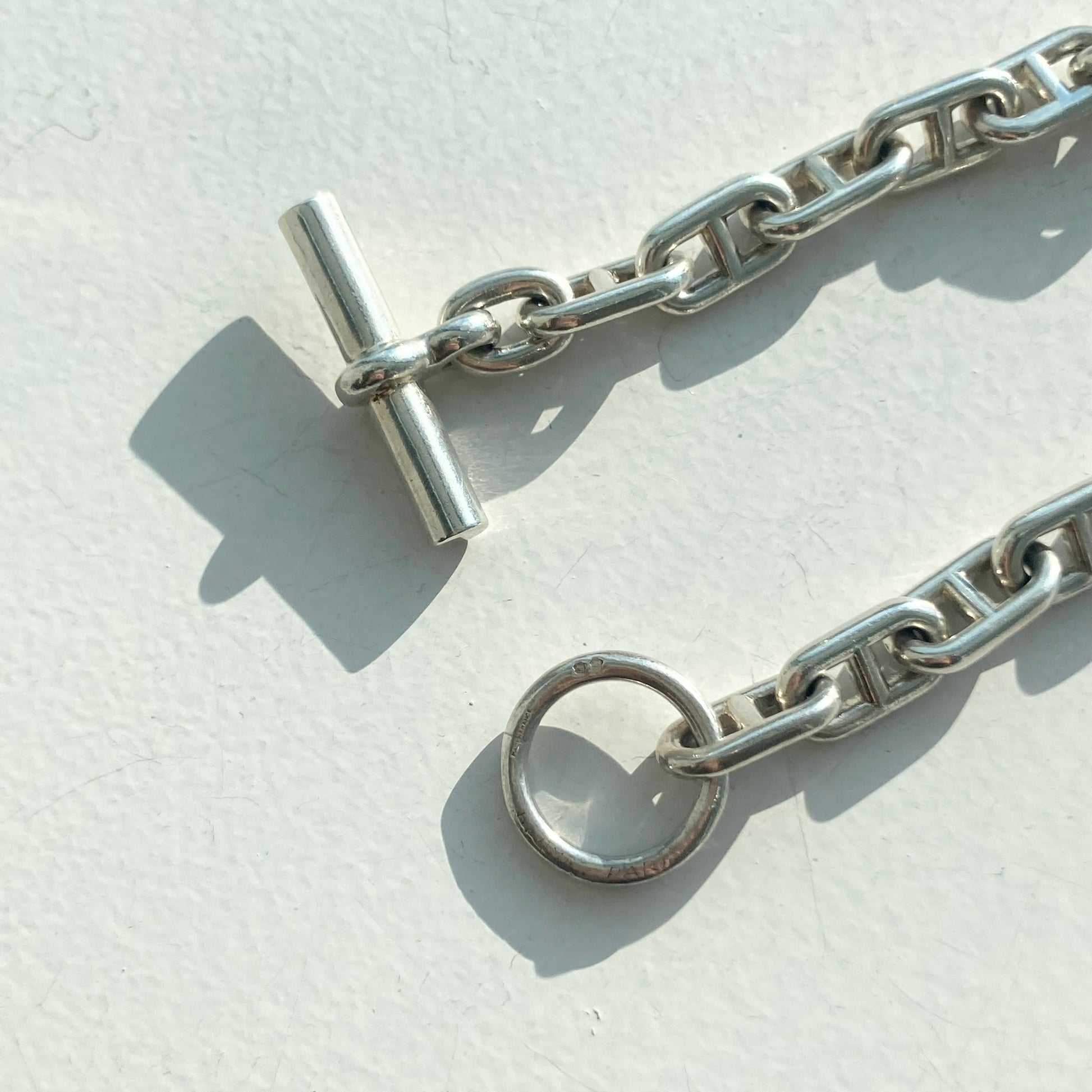60s HERMES エルメス シェーヌダンクル ID ブレスレット バングル