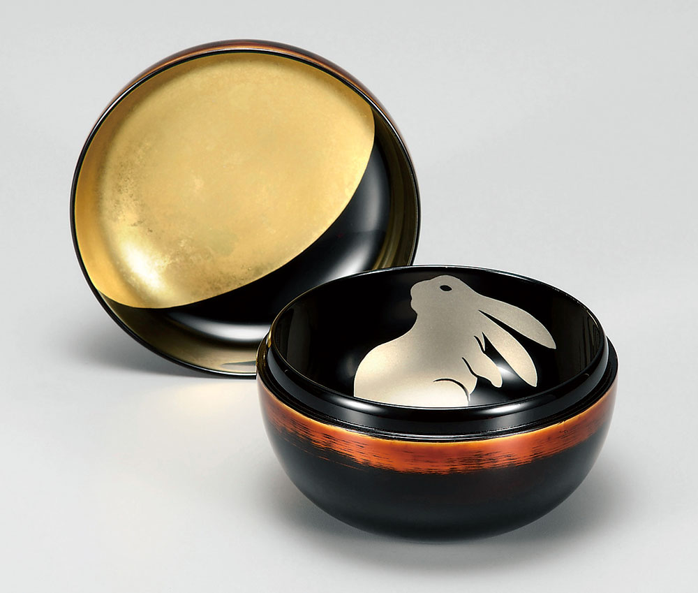 駿河漆器 蒔絵師 諸井治郎作 梨地富士山蒔絵 替茶器 桐箱 V R5060