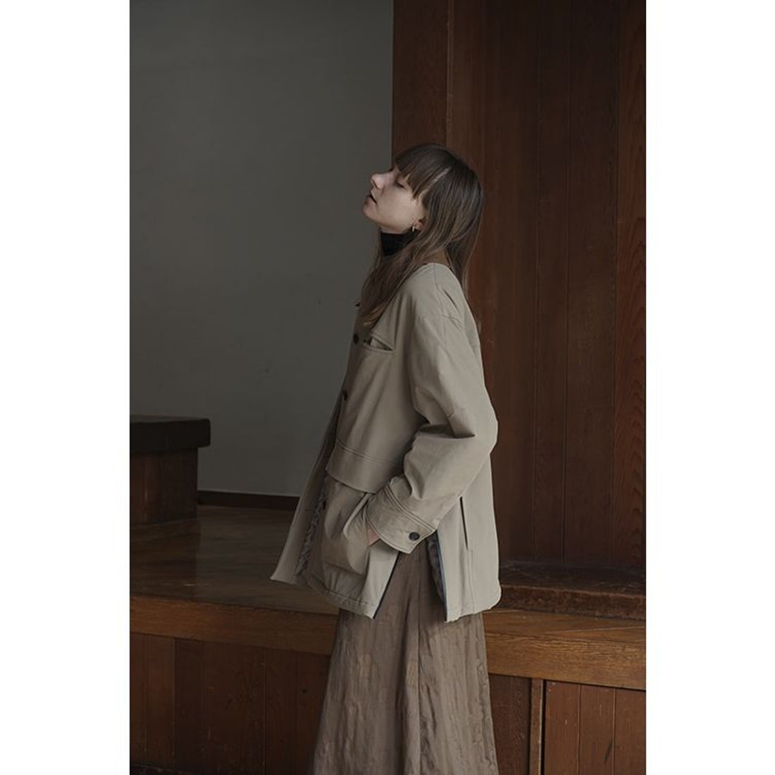クラネ CLANE OVER QUILTING HUNTING JACKET （BEIGE） -靴