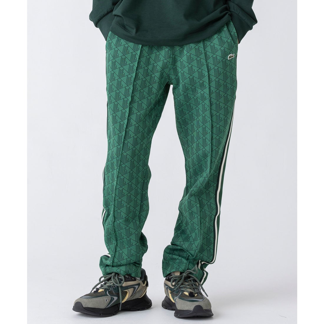 ラコステ LACOSTE サイドテーピングモノグラムジャカードトラック