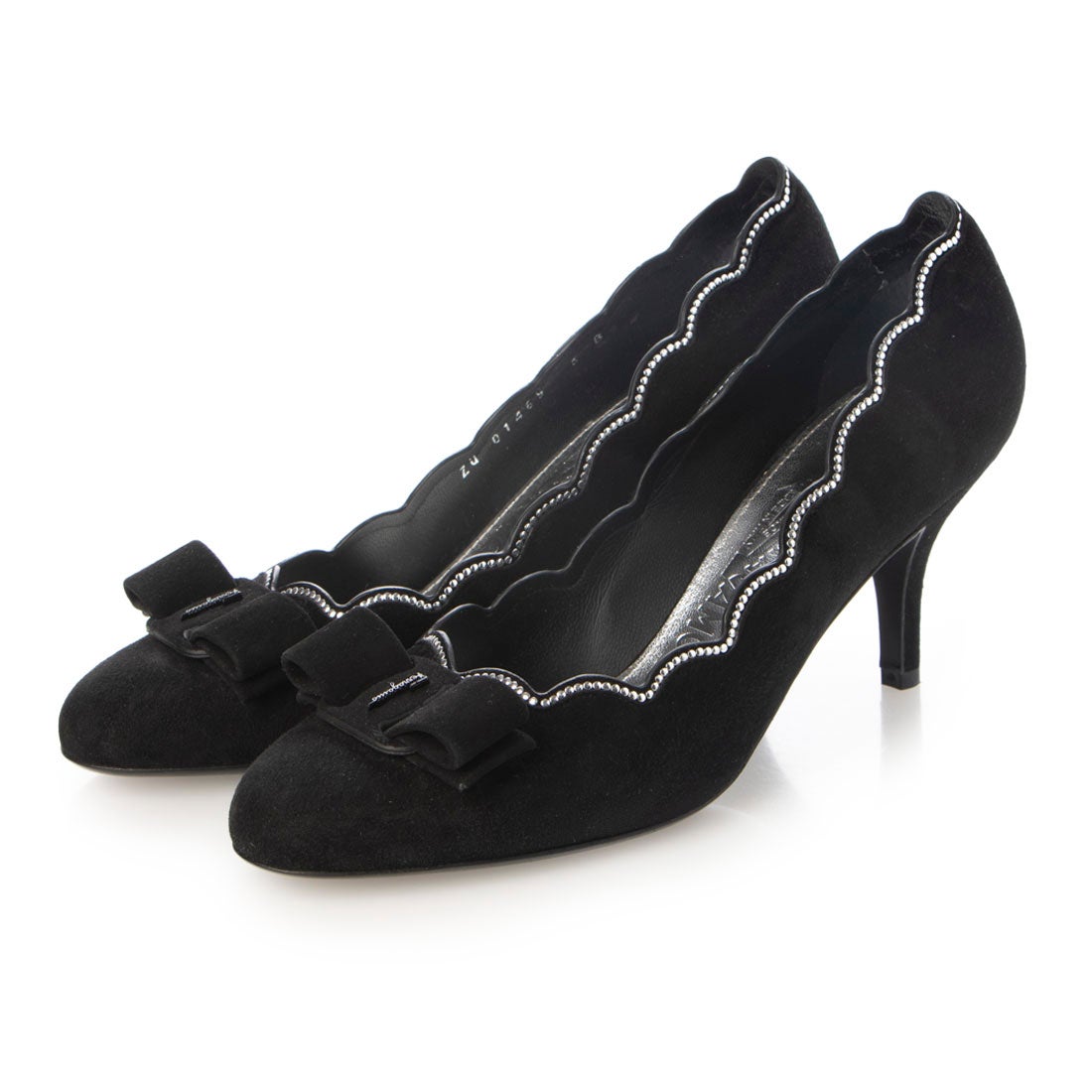 サルバトーレフェラガモ Salvatore Ferragamo スエード ヒールパンプス