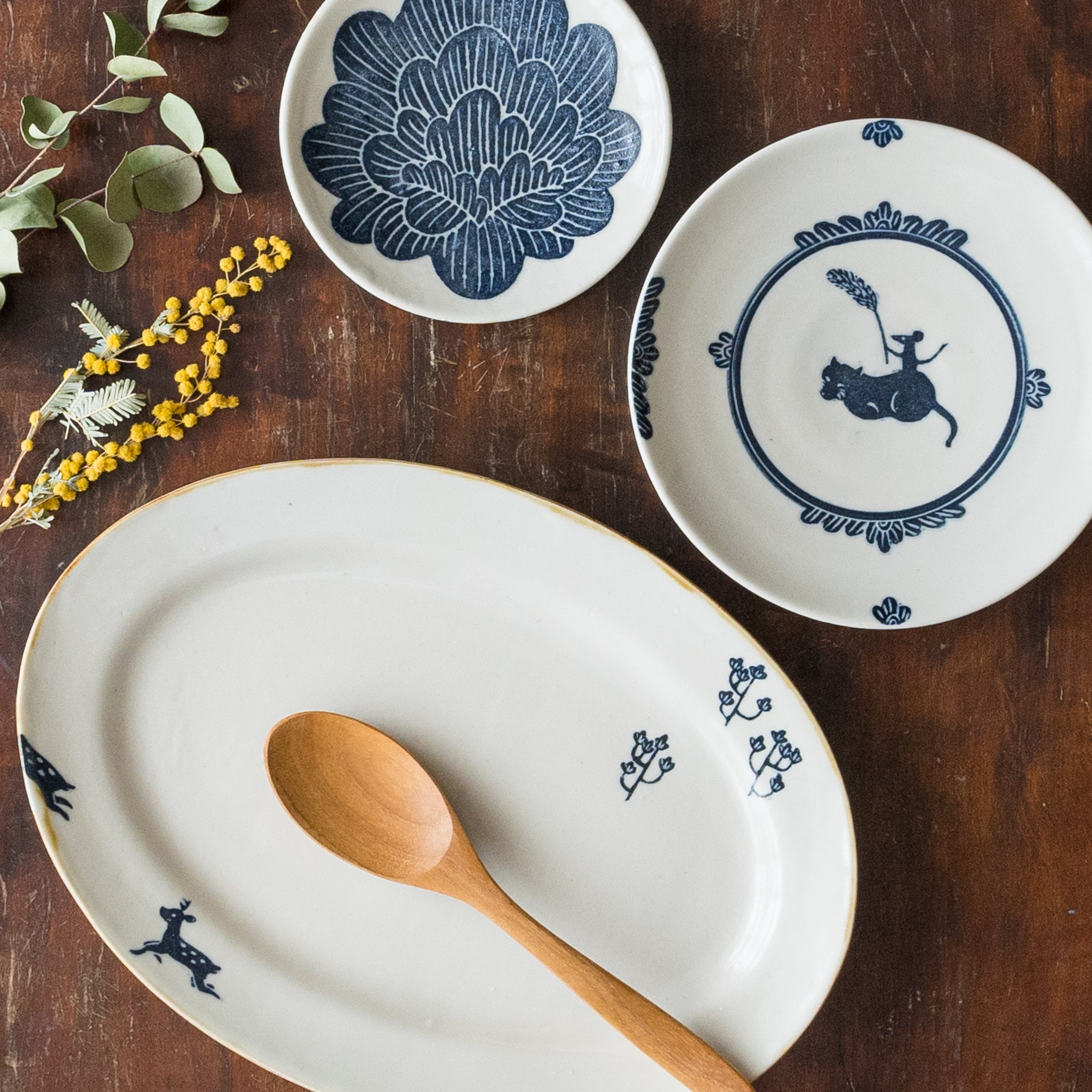 作家 吉村尚子 小皿 お花｜作家もの和食器通販 四季折折 – 四季折折