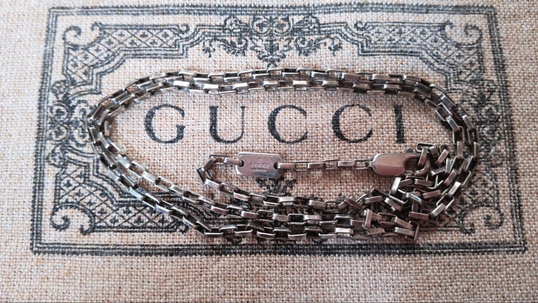 GUCCI グッチ ベネチアンチェーン ネックレス シルバー925 B)正規品 GUCCI/グッチ ベネチアンチェーンネックレス シルバー925