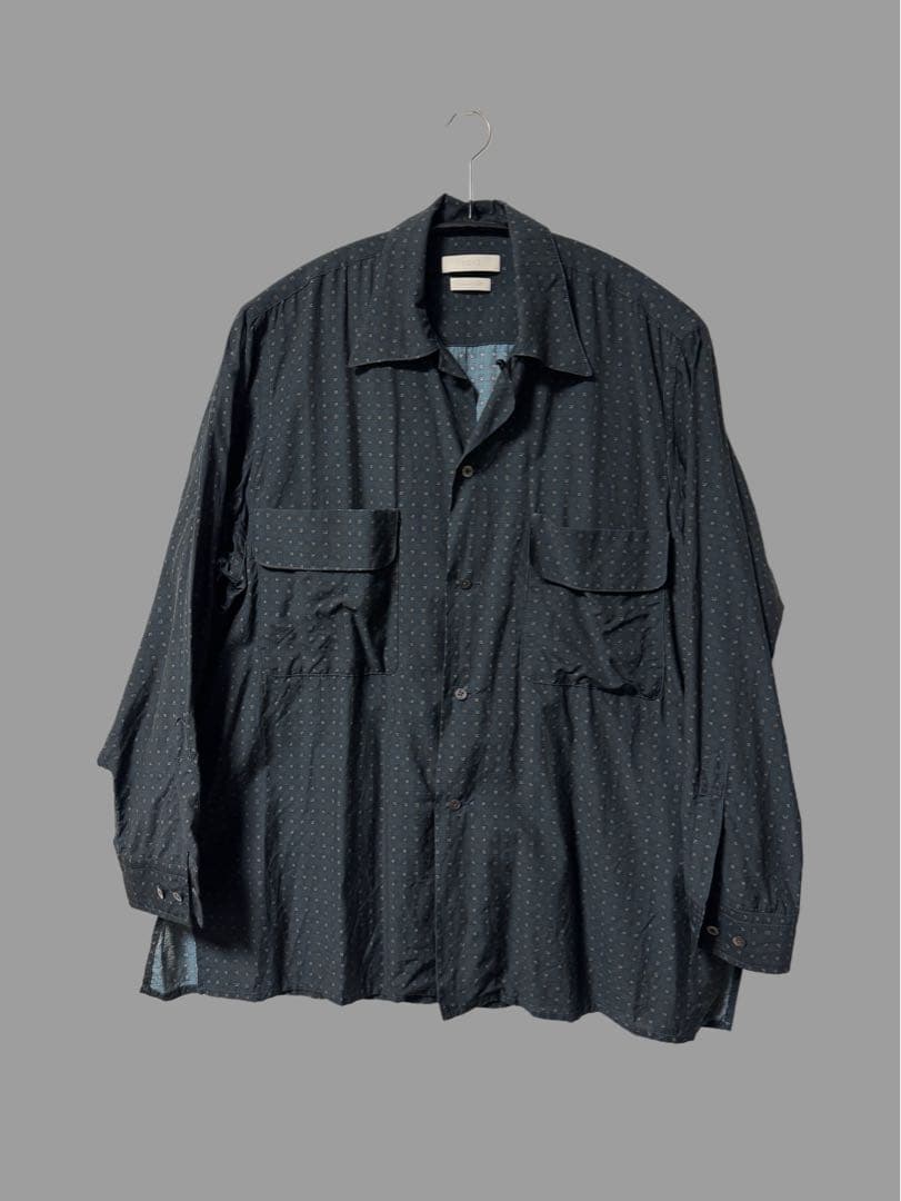 【yoke】ダークブルー 長袖シャツ YOKE（ヨーク）の「YOKE/ヨーク/Garment Dye Stripe Band Collar Shirt