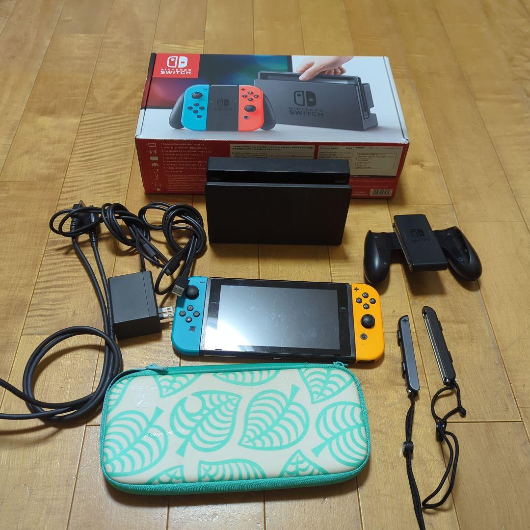 ス*ル様 Nintendo Switch 本体 青とオレンジ　ケース付 Nintendo Switch 本体 青/オレンジ ジョイコン付き - メルカリ