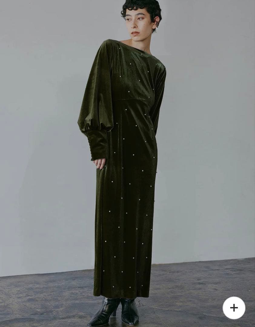 ★新品★未使用タグ付きBACK OPEN PEARL VELOUR DRESS Ameri（アメリ）の「BACK OPEN PEARL VELOUR DRESS（ドレス）」 - WEAR