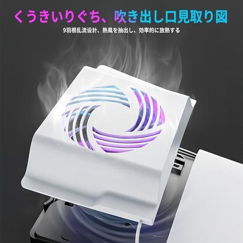 PS5 Pro用冷却ファン【新登場-自動温度検出】Lwuckbarrt PS5m
