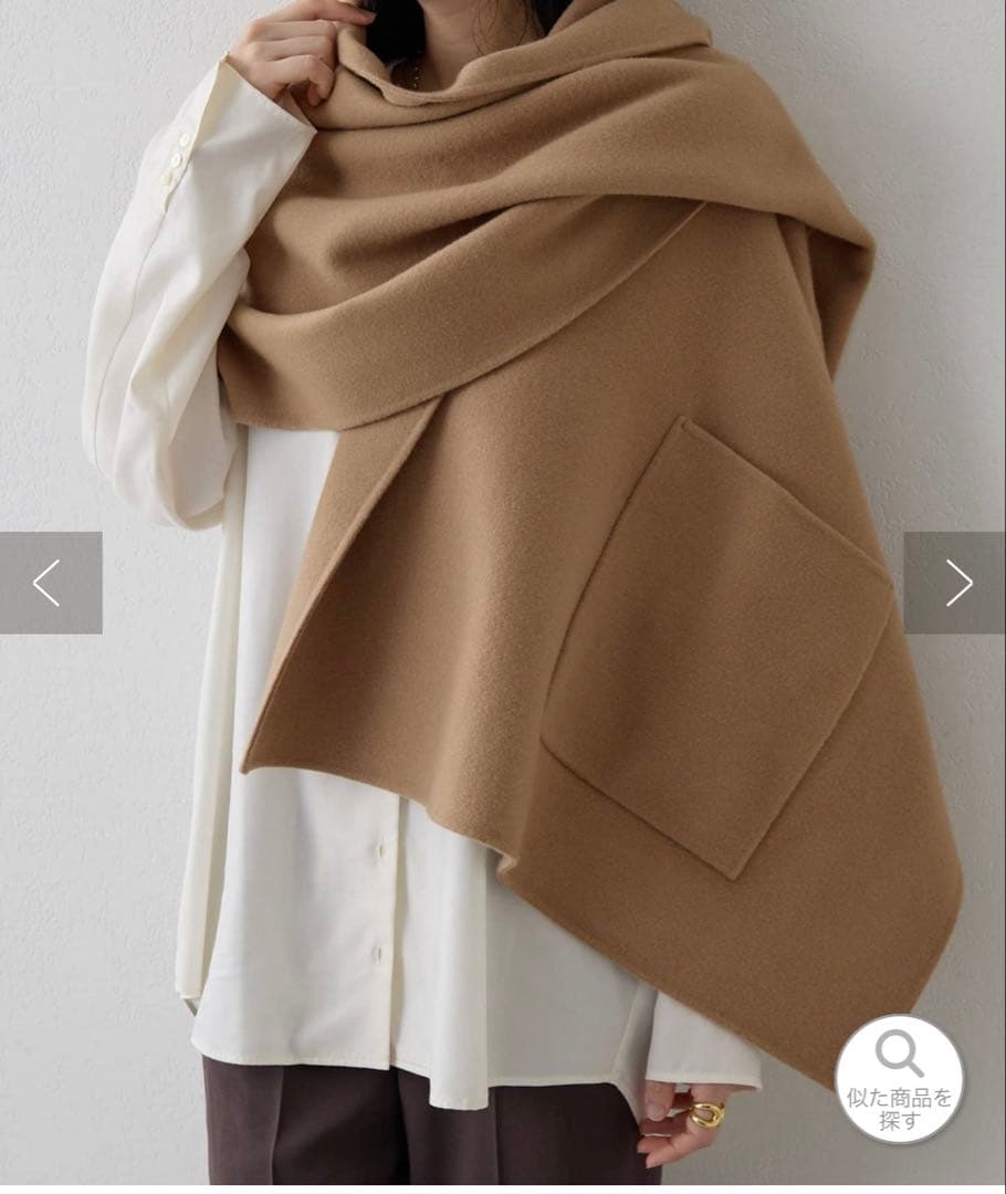 whim Gazette リバー仕立てのケープ Whim Gazette(ウィム ガゼット)｜リバーケープ/ブラック の通販