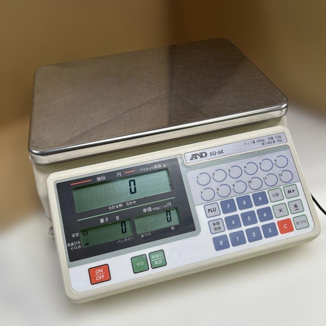 6140 A&D SQ-6K 店舗用料金はかり Amazon | A&D 検定付き店舗用料金はかり SQ-6K ≪ひょう量:6000g 最小