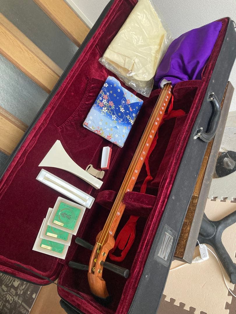 中棹三味線　棹太さ2.6 本皮　猫皮 津軽(太棹)三味線セット ききょう MS-10L | 鈴木楽器製作所