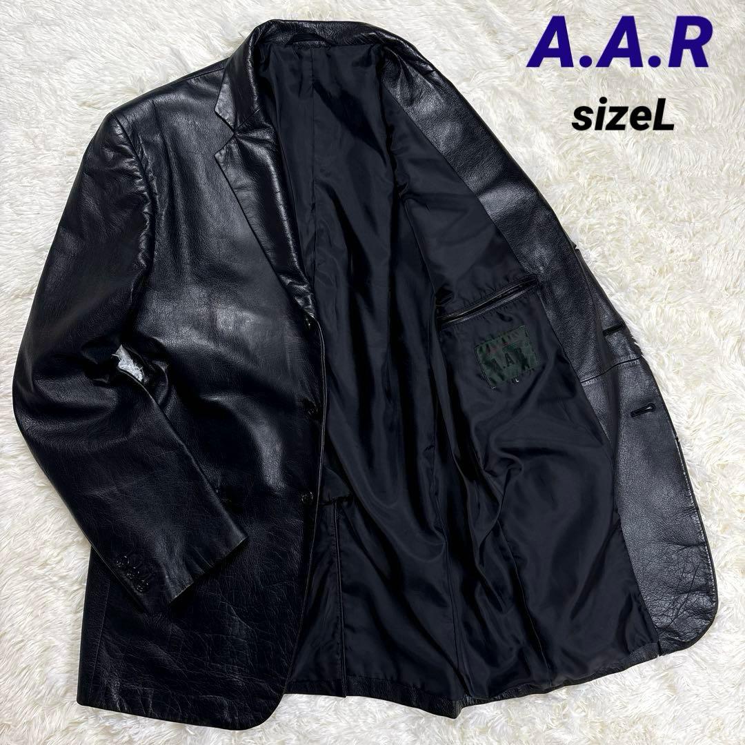 ✨A.A.R・牛革✨ヨウジヤマモト×ダーバン　レザーテーラードジャケット　黒　Ｌ A.A.R テーラードジャケット 黒 AXL ヨウジヤマモト ダーバン - メルカリ
