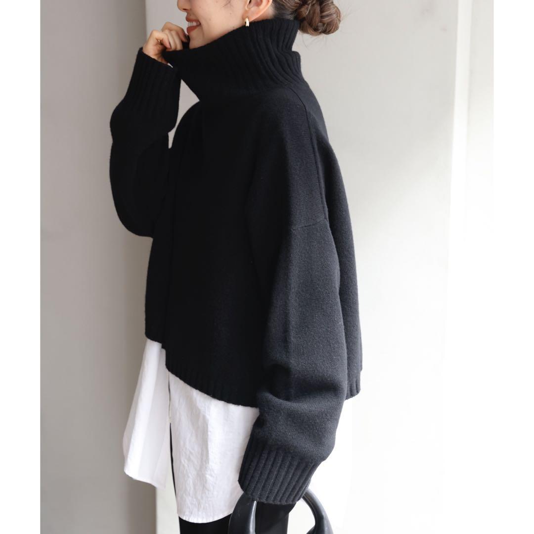 美品 ドゥーズィエムクラス Cropped タートルネック カシミヤ混 ニット 追加 *Cropped タートルネック ニット（ニット／セーター）｜Deuxieme