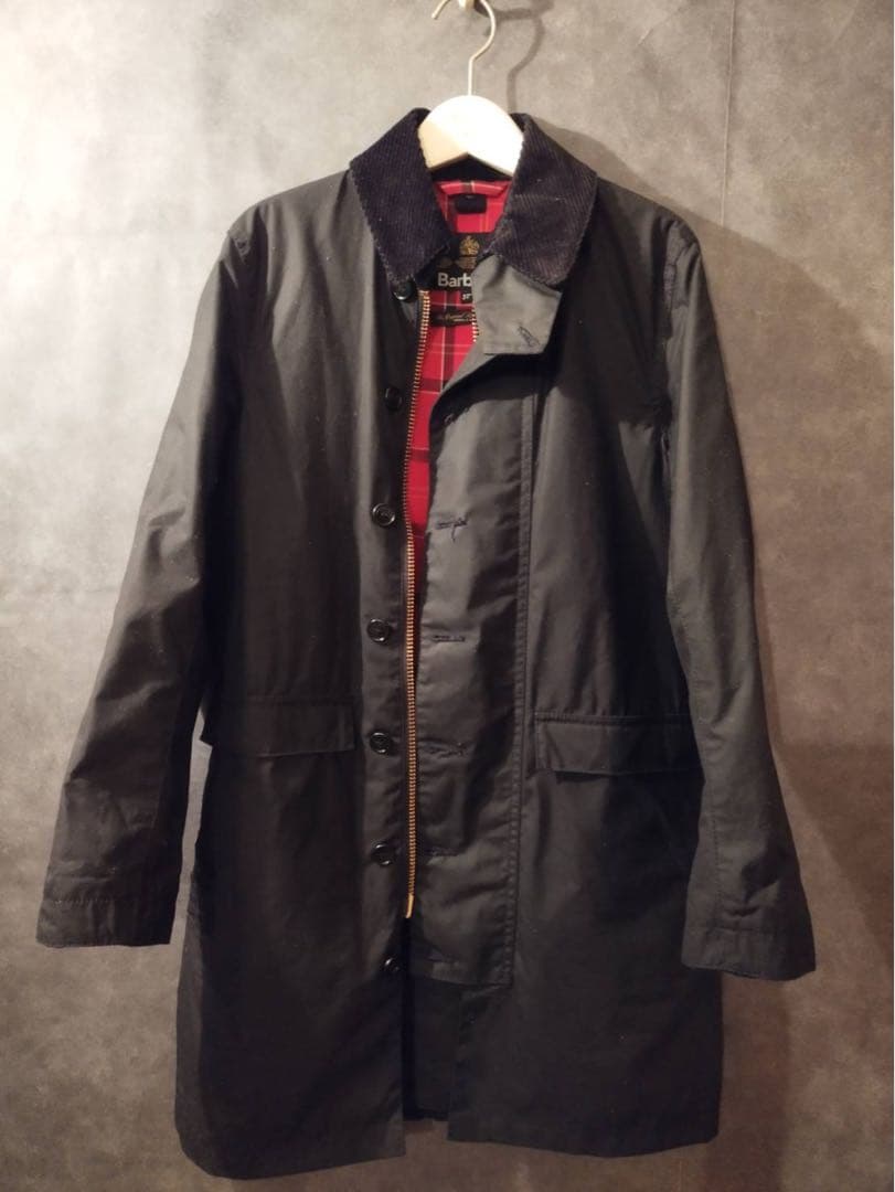 Barbour オイルドコート　ロング　美品　サイズS ブラック 英国製 希少なブラック England オイルドコート ダスターコート