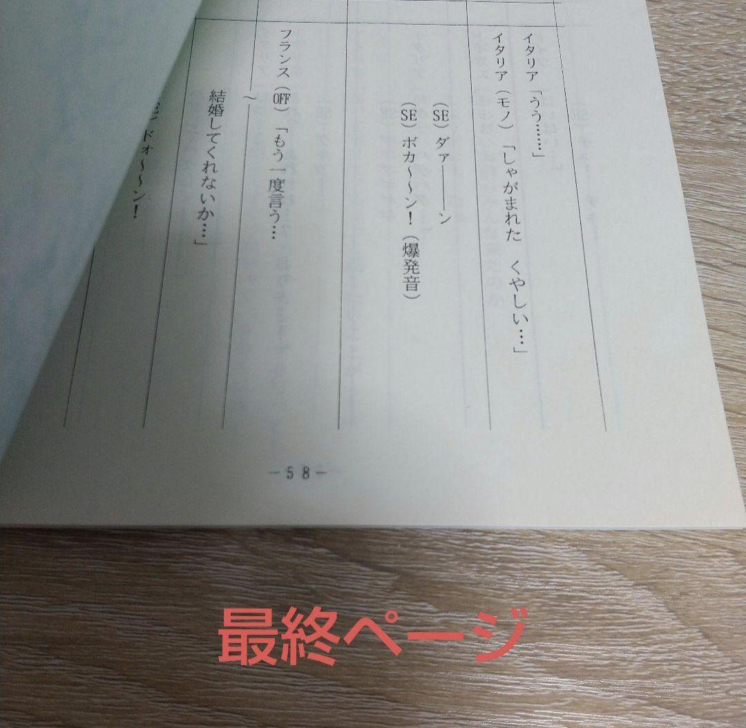 ヘタリア Axis Powers サイン入り台本 当選品 - メルカリ