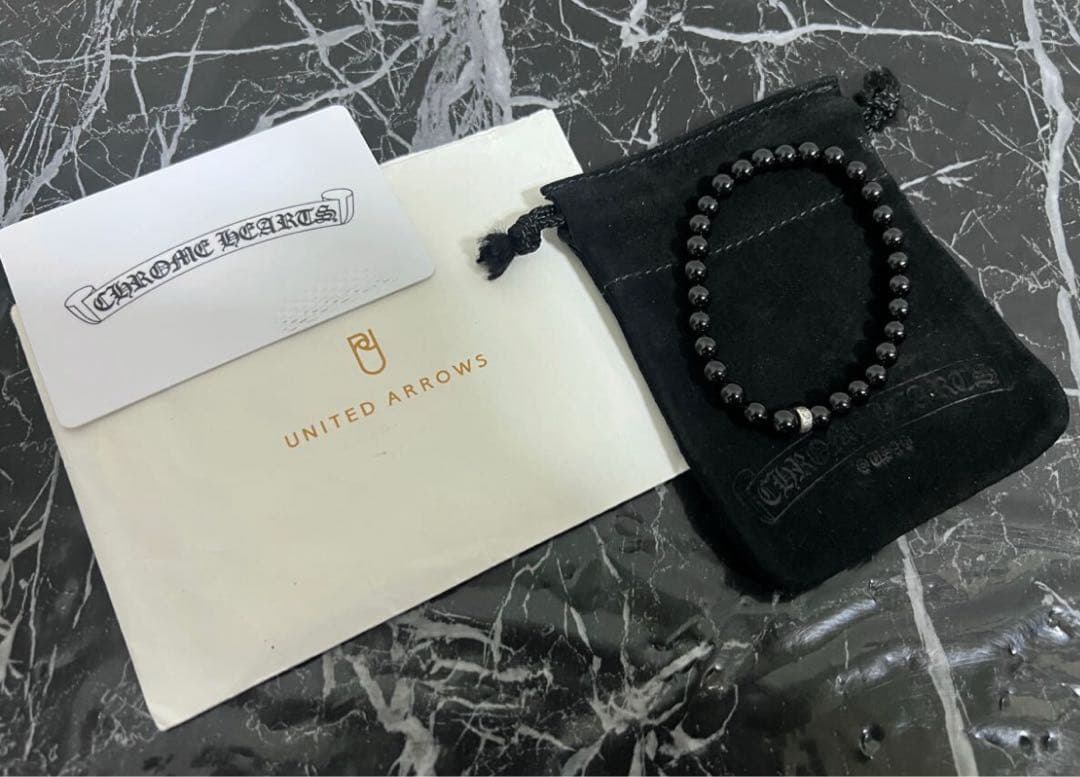 クロムハーツ　オニキスビーズブレスレット ブランド古着】ビーズブレスレット オニキス 数珠（ブレスレット