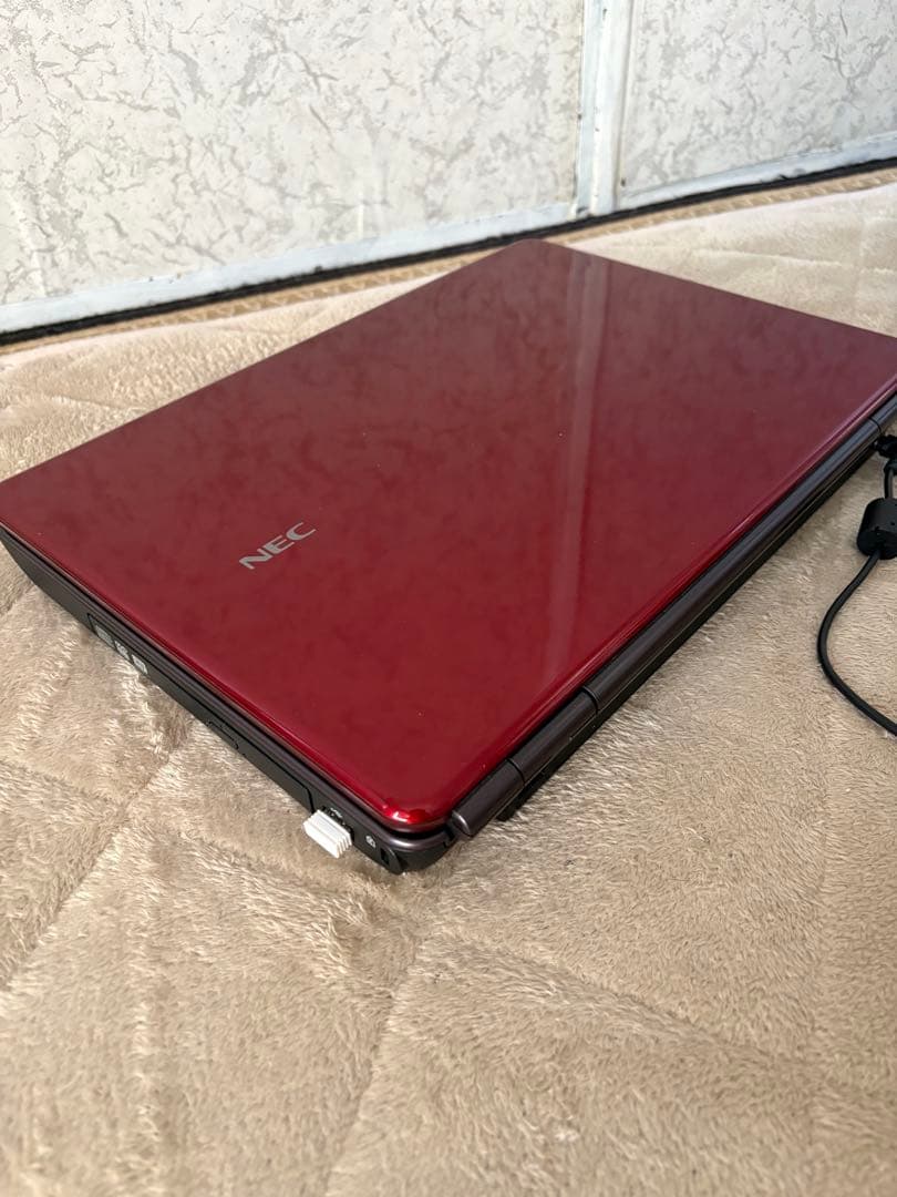 NEC LavieノートPC レッド 電源付 動作品