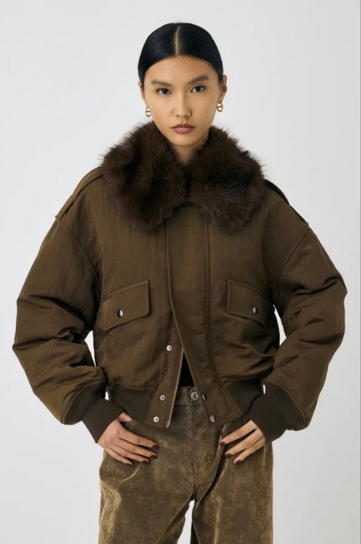 新品未使用タグ付き　MOUSSY　F/FUR COLLAR CROP ブルゾン F／FUR COLLAR CROP ブルゾン｜マウジーの通販｜&mall（アンドモール