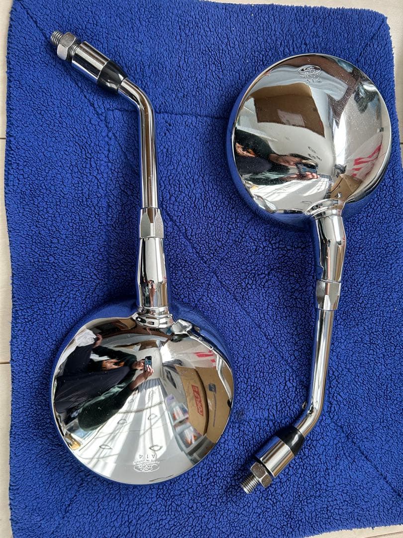 バイクミラー クロームメッキ 2個セット バイク ミラー カスタムミラー メッキミラー 10mm 36号 左右セット