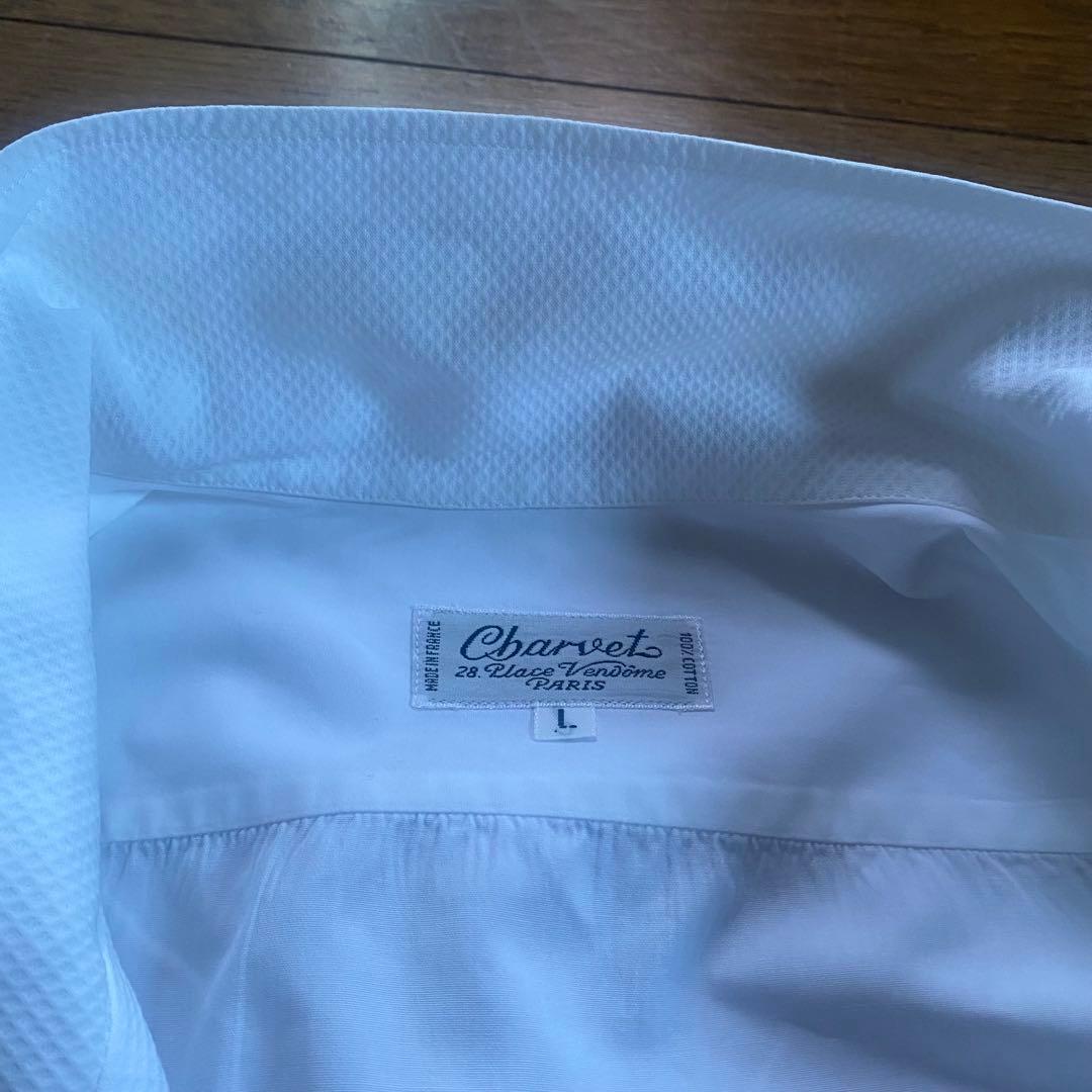 レア]charvet シャツ 白 L メンズ フランス製 - メルカリ