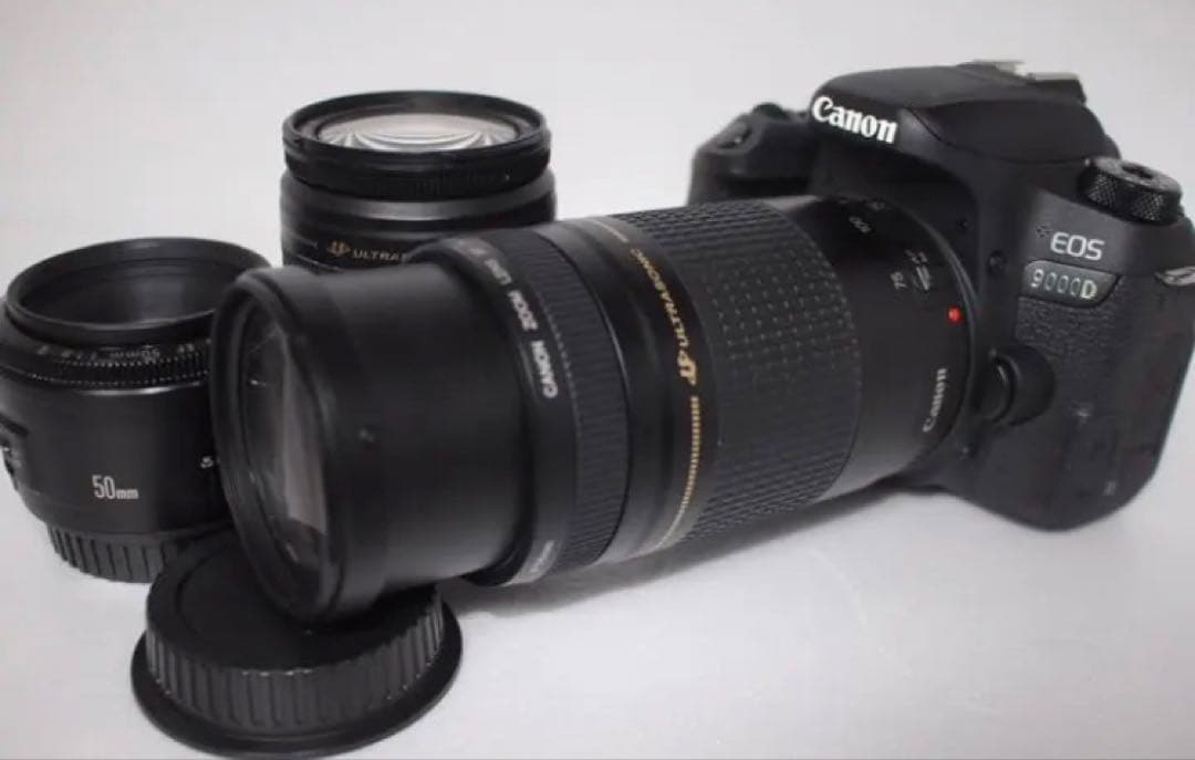 保証付/Canon EOS 9000D/標準&望遠&単焦点トリプルレンズセット