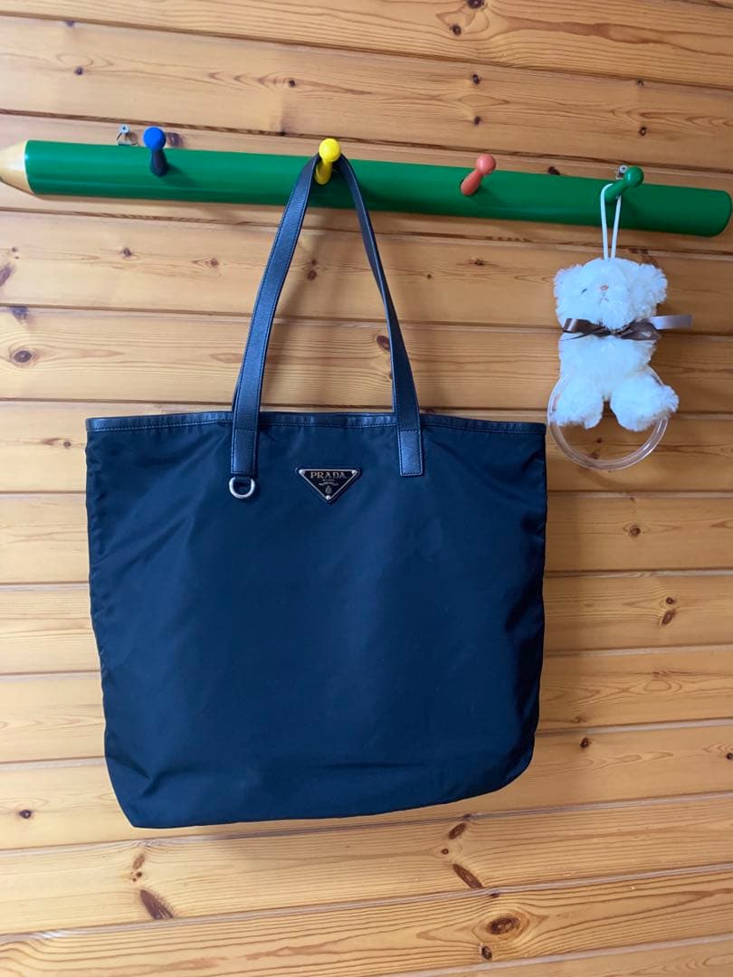 [美品]プラダ トートバッグ　ナイロン　ブラック PRADA プラダ トートバッグ ナイロン ブラック レディース 中古