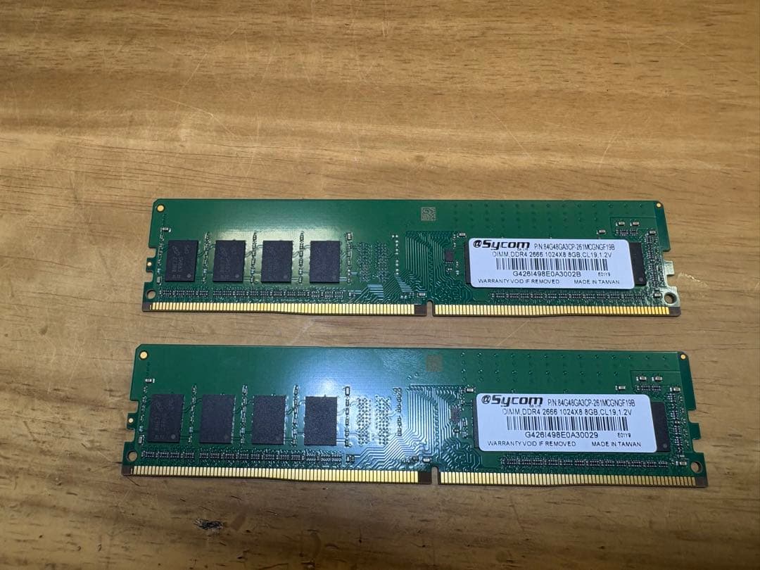 [動作確認済]Sycom DDR4 8GB×2＝16GB デスクトップ用メモリー メモリ PC4-21300 DDR4 16GB (8GB×2枚) 2666MHz DIMM デスクトップ