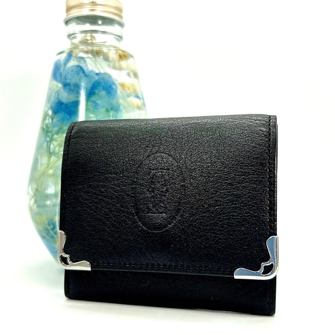 カルティエ　ケース　ブラック　マストライン　レザー　ロゴ型押し カルティエ ケース ブラック マストライン レザー ロゴ型押し